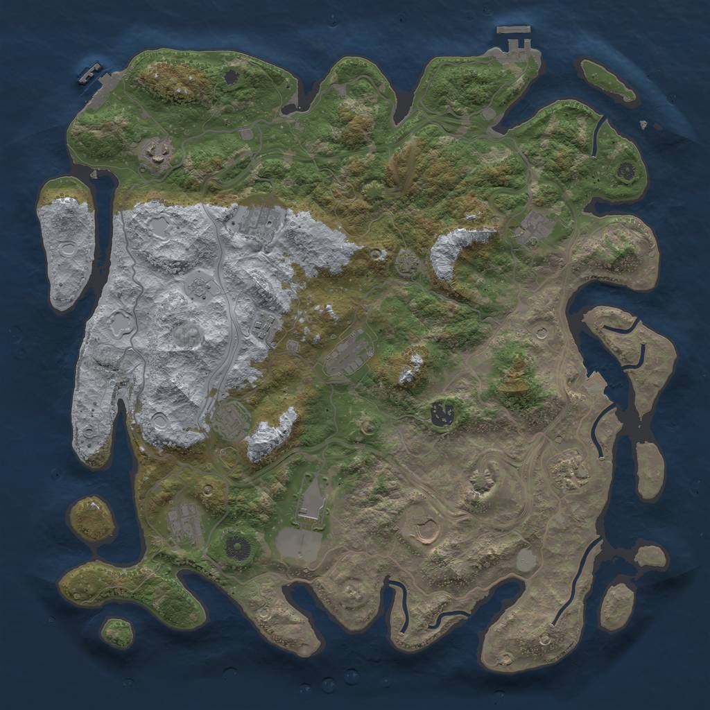 Rust Map: Procedural Map, Size: 4250, Seed: 993008458, 19 Monuments