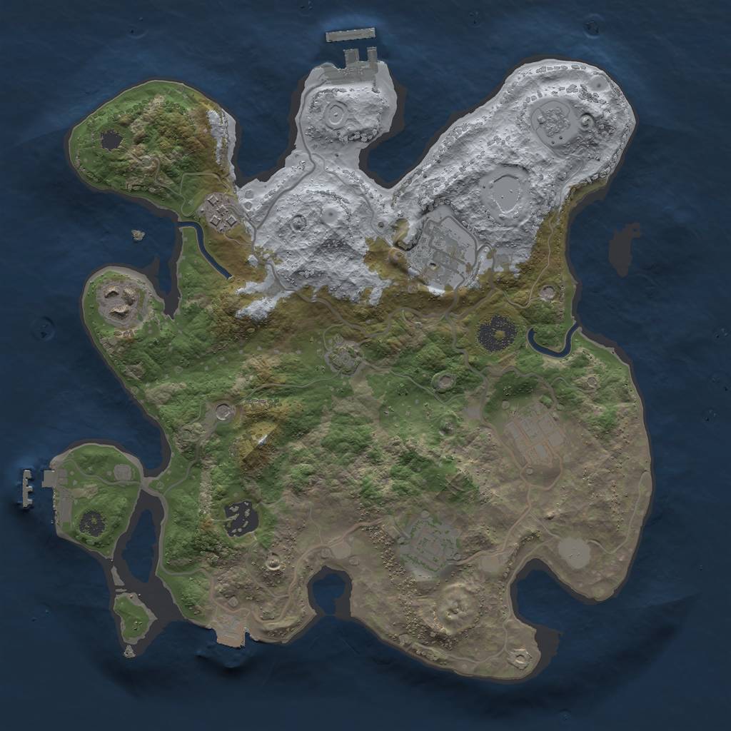 Rust Map: Procedural Map, Size: 3000, Seed: 1269148848, 14 Monuments