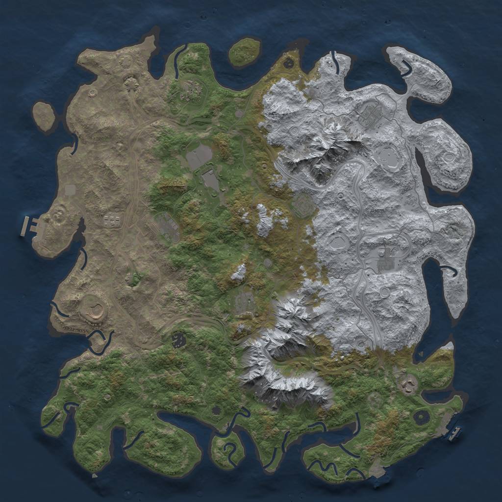 Rust Map: Procedural Map, Size: 5000, Seed: 210312541, 19 Monuments