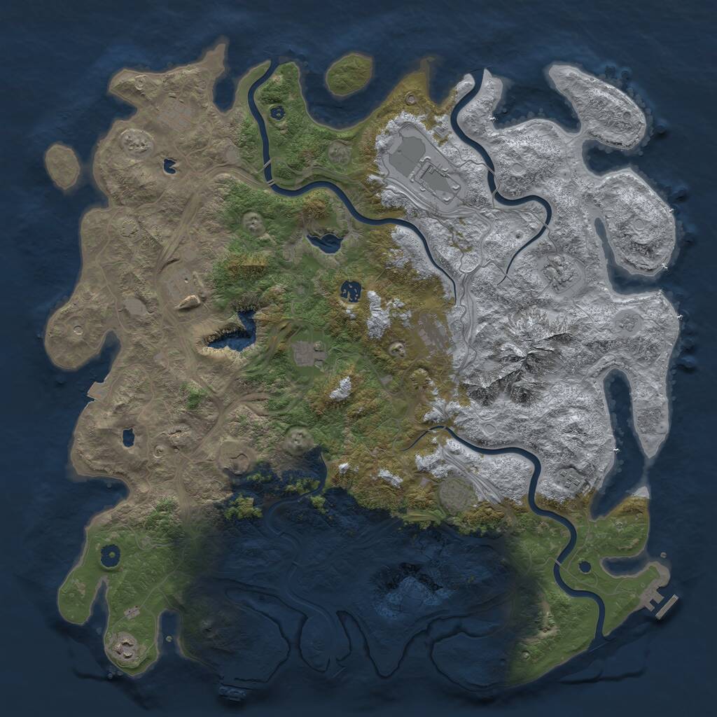 Rust Map: Procedural Map, Size: 5000, Seed: 210312541, 17 Monuments
