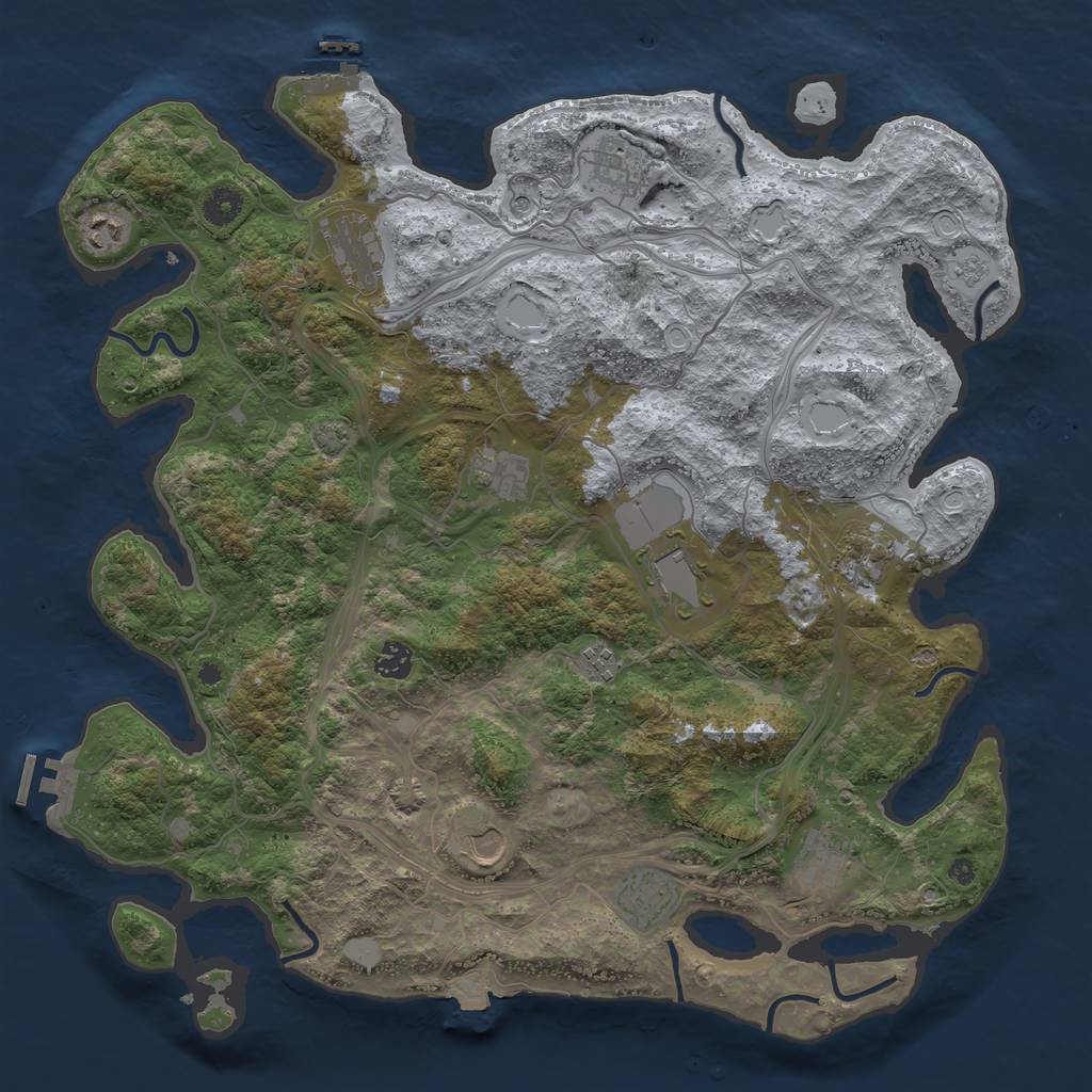 Rust Map: Procedural Map, Size: 4250, Seed: 125475660, 19 Monuments