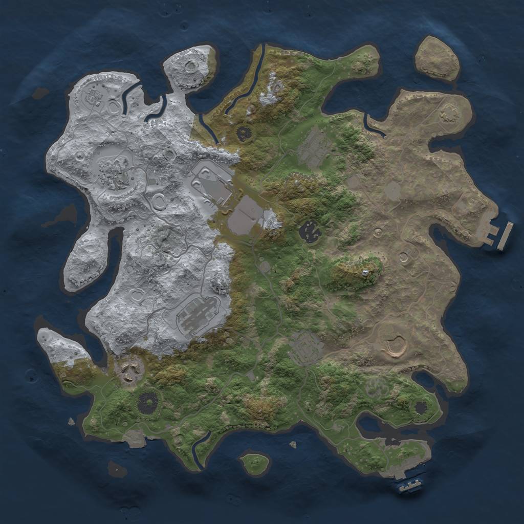 Rust Map: Procedural Map, Size: 3600, Seed: 475922695, 16 Monuments