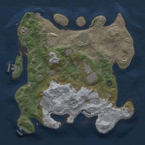 Thumbnail Rust Map: Procedural Map, Size: 3500, Seed: 24394345, 16 Monuments