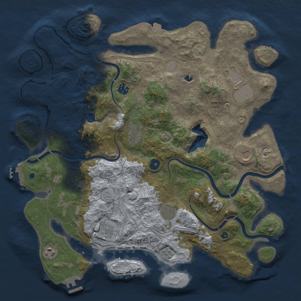 Rust Map: Procedural Map, Size: 4250, Seed: 1596155750, 14 Monuments