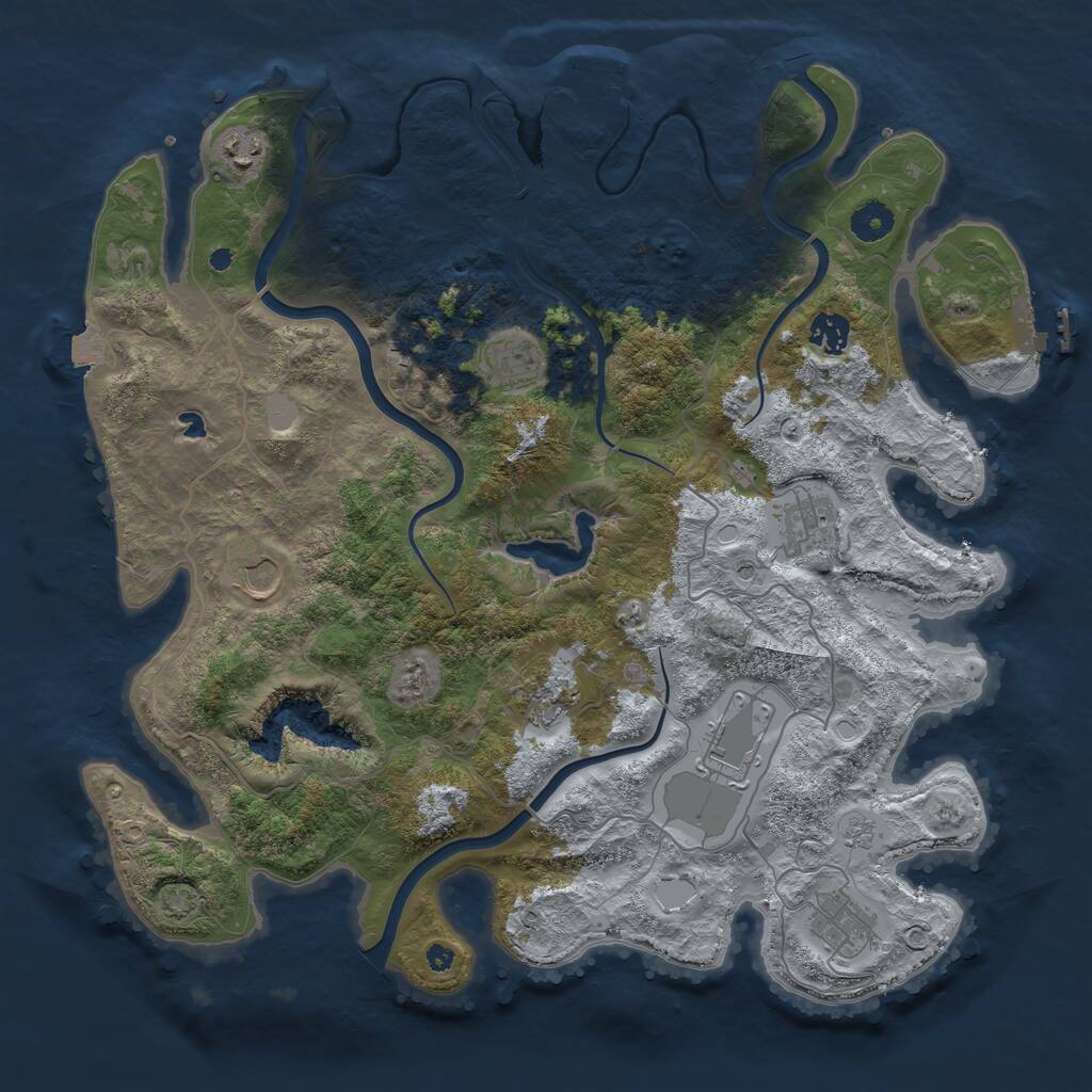 Rust Map: Procedural Map, Size: 4000, Seed: 298143065, 15 Monuments