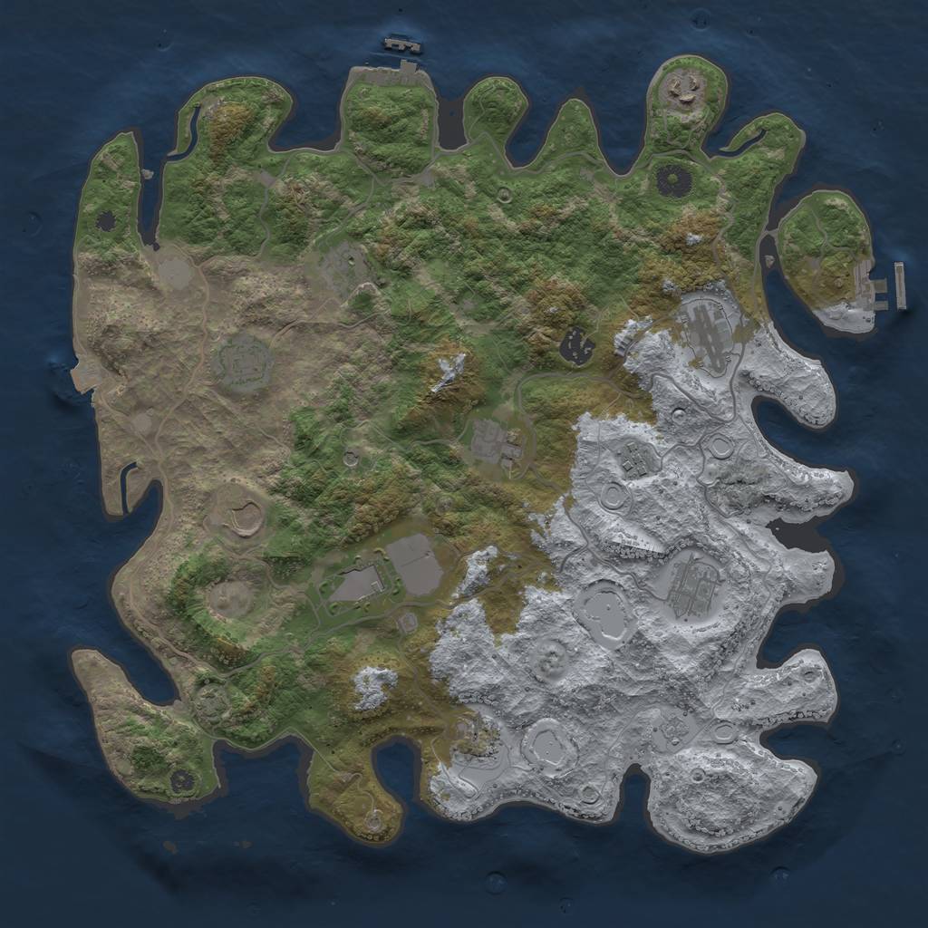 Rust Map: Procedural Map, Size: 4000, Seed: 298143065, 19 Monuments