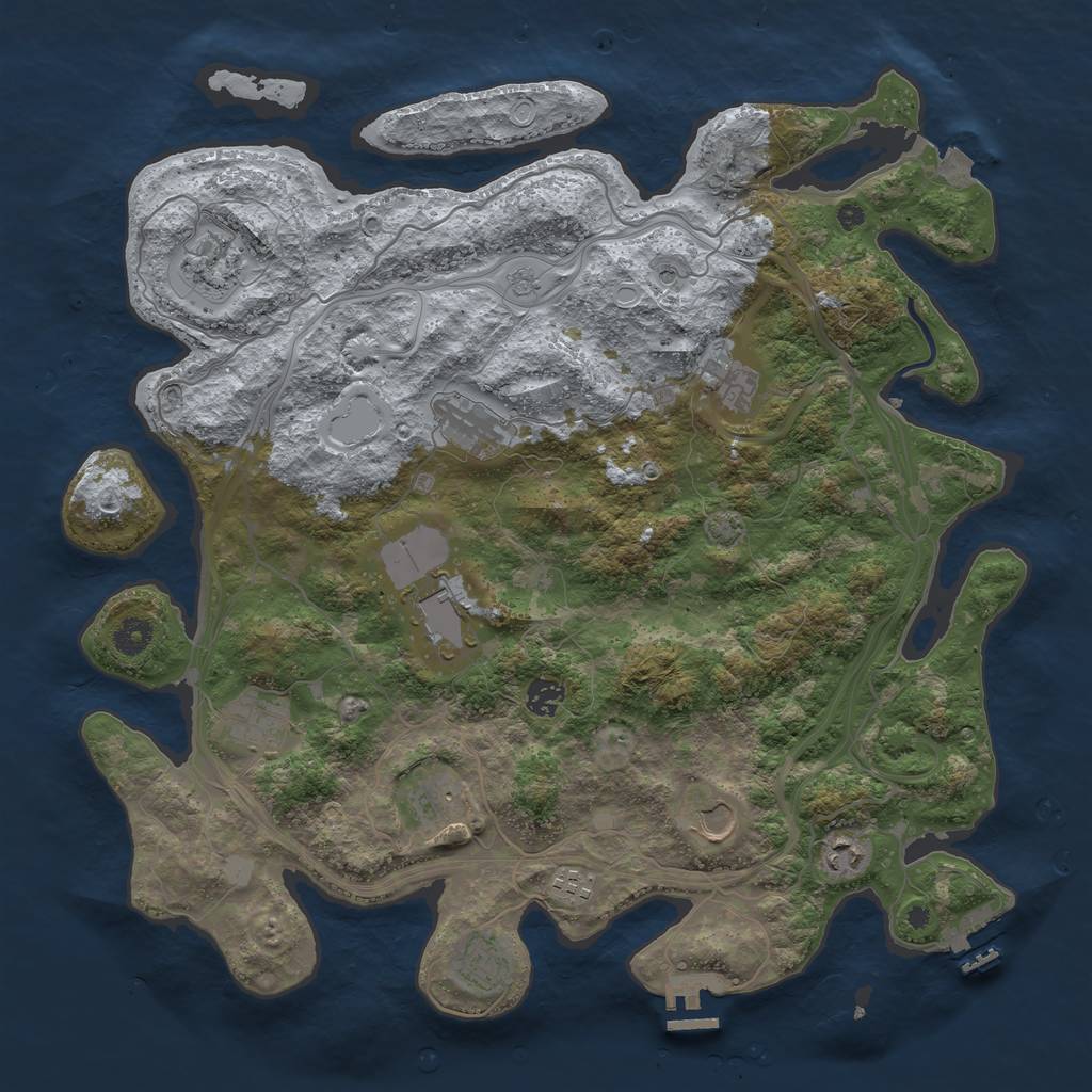 Rust Map: Procedural Map, Size: 4250, Seed: 485395677, 19 Monuments