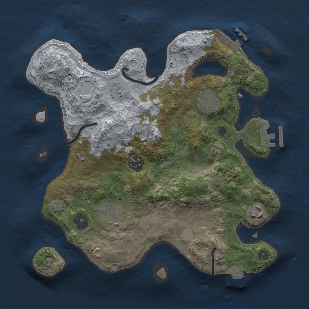 Rust Map: Procedural Map, Size: 3000, Seed: 96899, 12 Monuments