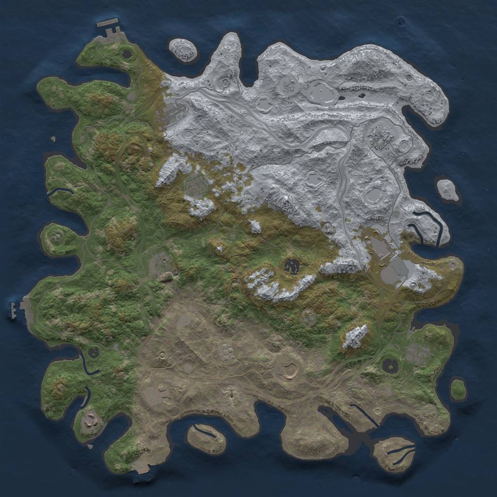 Rust Map: Procedural Map, Size: 4700, Seed: 39, 19 Monuments