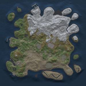 Thumbnail Rust Map: Procedural Map, Size: 3500, Seed: 600671457, 17 Monuments