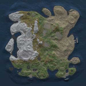 Thumbnail Rust Map: Procedural Map, Size: 3500, Seed: 77091933, 17 Monuments