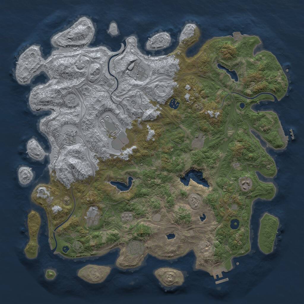 Rust Map: Procedural Map, Size: 4550, Seed: 1699368373, 15 Monuments