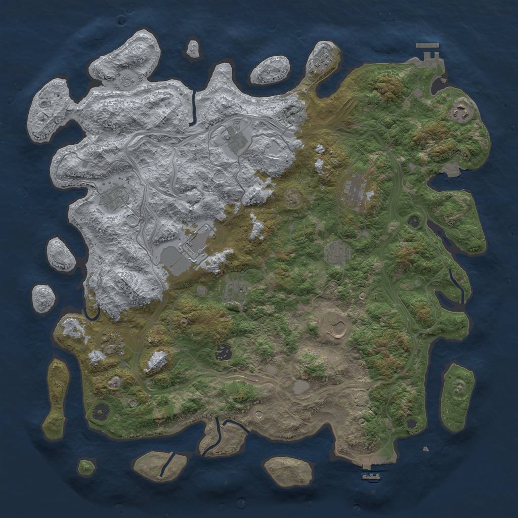 Rust Map: Procedural Map, Size: 4550, Seed: 1699368373, 19 Monuments