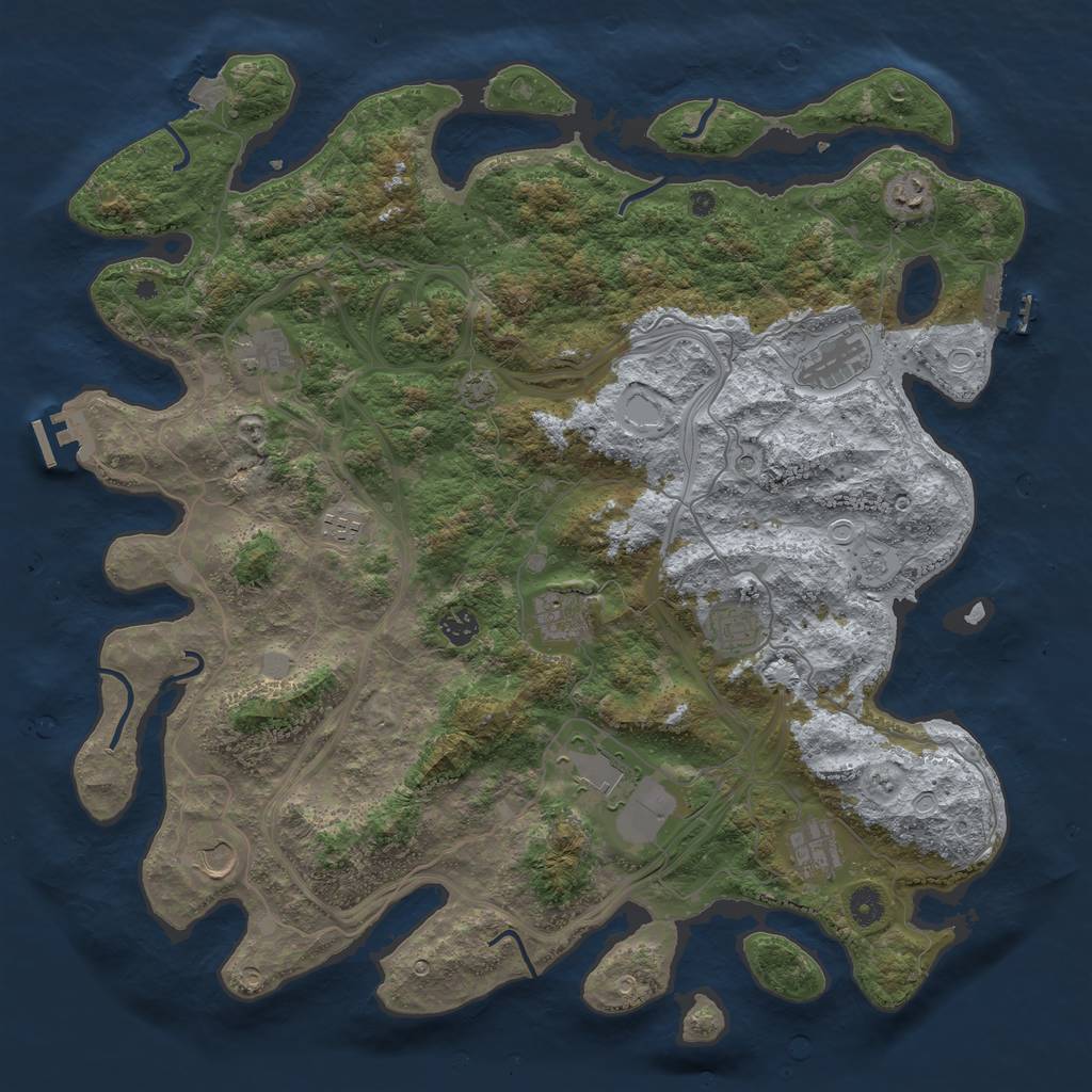 Rust Map: Procedural Map, Size: 4500, Seed: 1888, 18 Monuments
