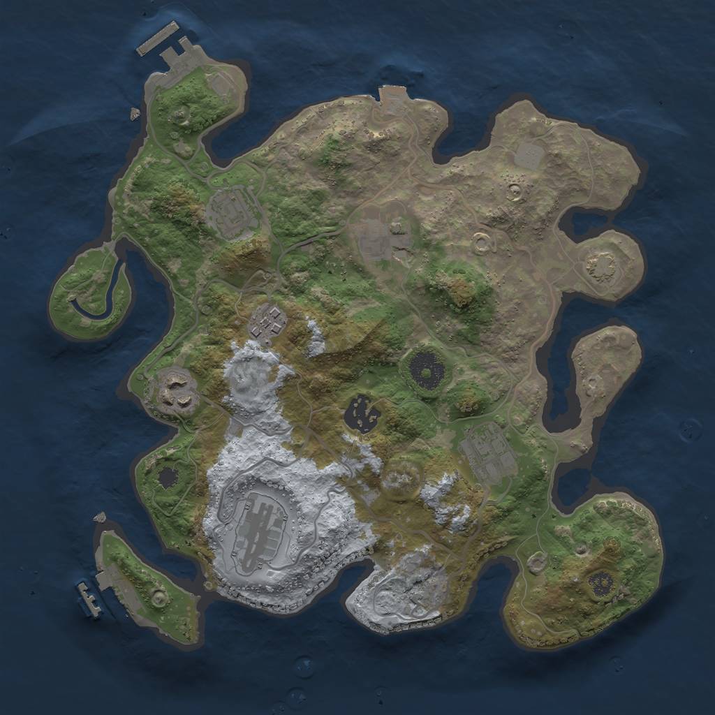 Rust Map: Procedural Map, Size: 3000, Seed: 180996978, 13 Monuments