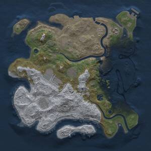 Thumbnail Rust Map: Procedural Map, Size: 3500, Seed: 149994401, 14 Monuments