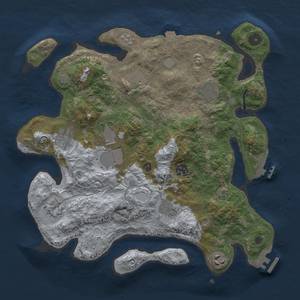 Thumbnail Rust Map: Procedural Map, Size: 3500, Seed: 149994401, 17 Monuments