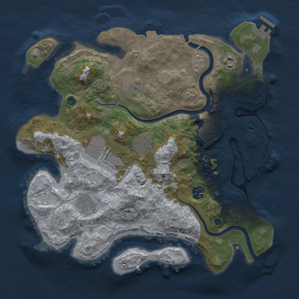 Rust Map: Procedural Map, Size: 3500, Seed: 149994401, 14 Monuments