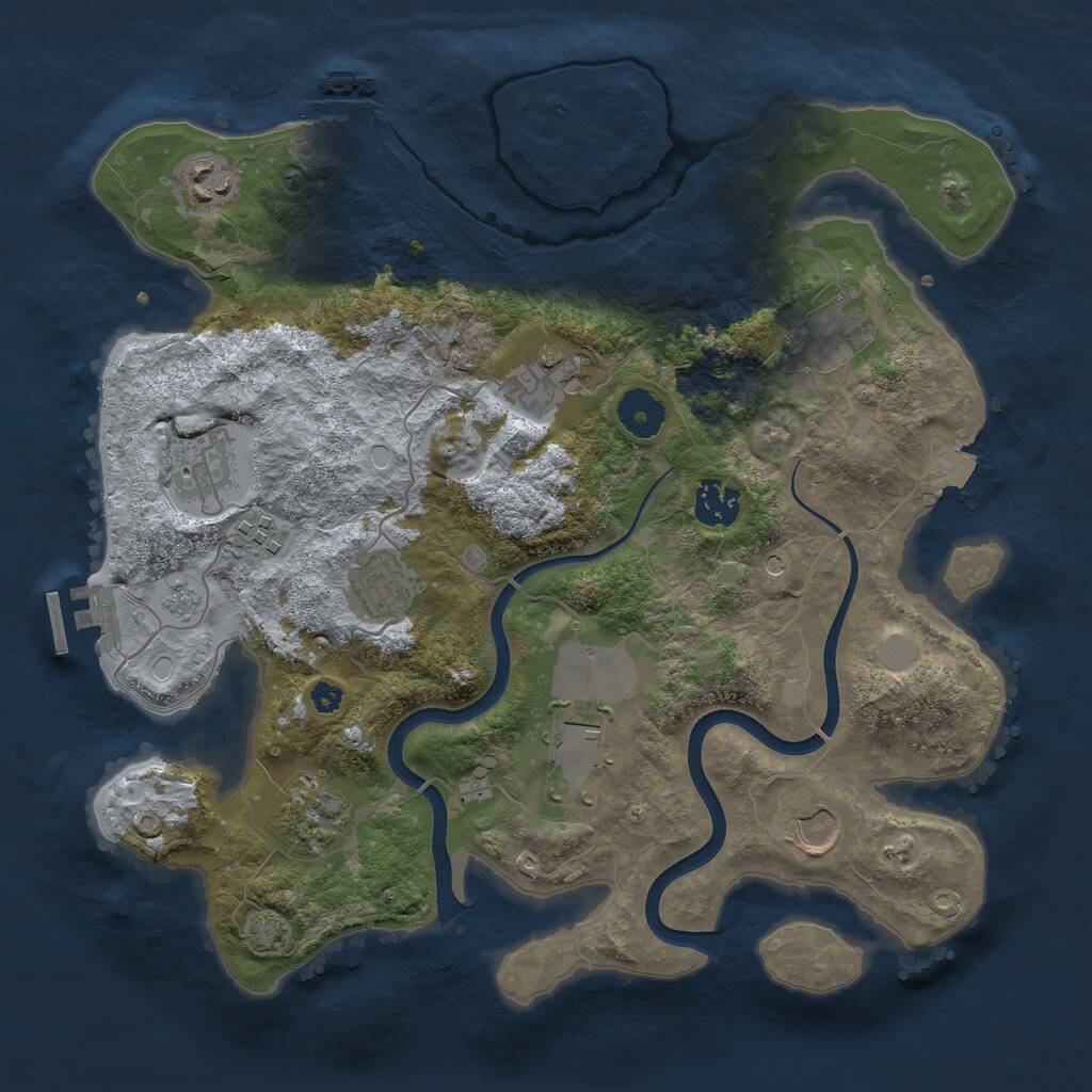 Rust Map: Procedural Map, Size: 3500, Seed: 42069710, 16 Monuments