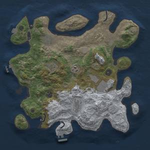 Thumbnail Rust Map: Procedural Map, Size: 3500, Seed: 930393551, 15 Monuments