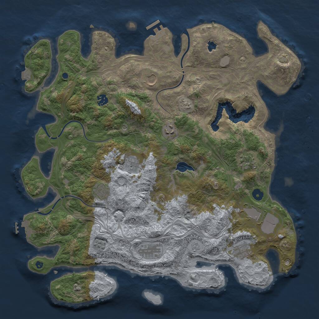 Rust Map: Procedural Map, Size: 4250, Seed: 471328936, 16 Monuments