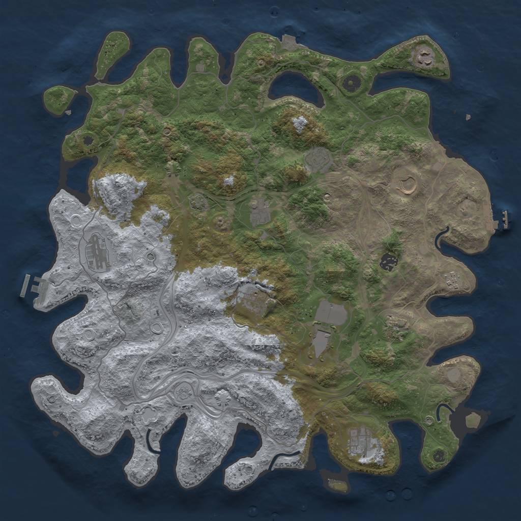 Rust Map: Procedural Map, Size: 4500, Seed: 1981764274, 19 Monuments