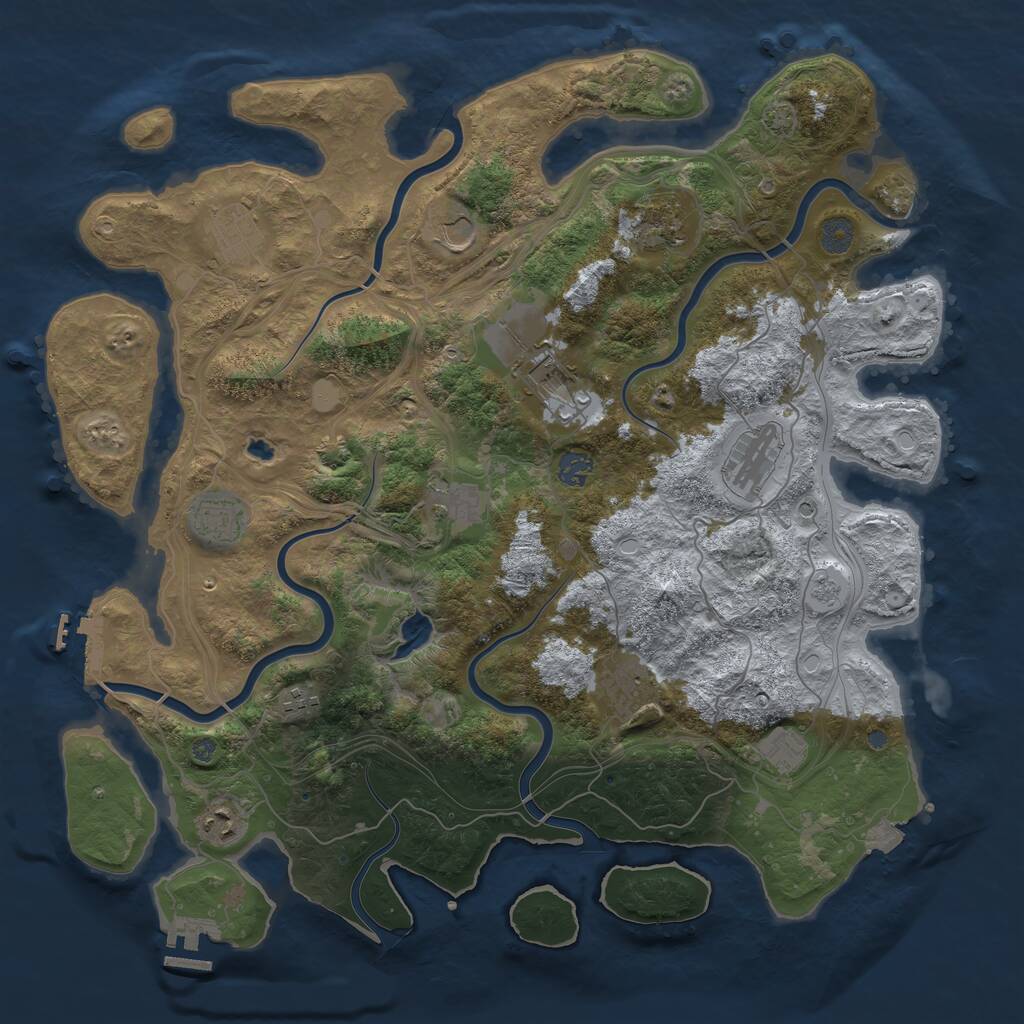 Rust Map: Procedural Map, Size: 4321, Seed: 98, 17 Monuments