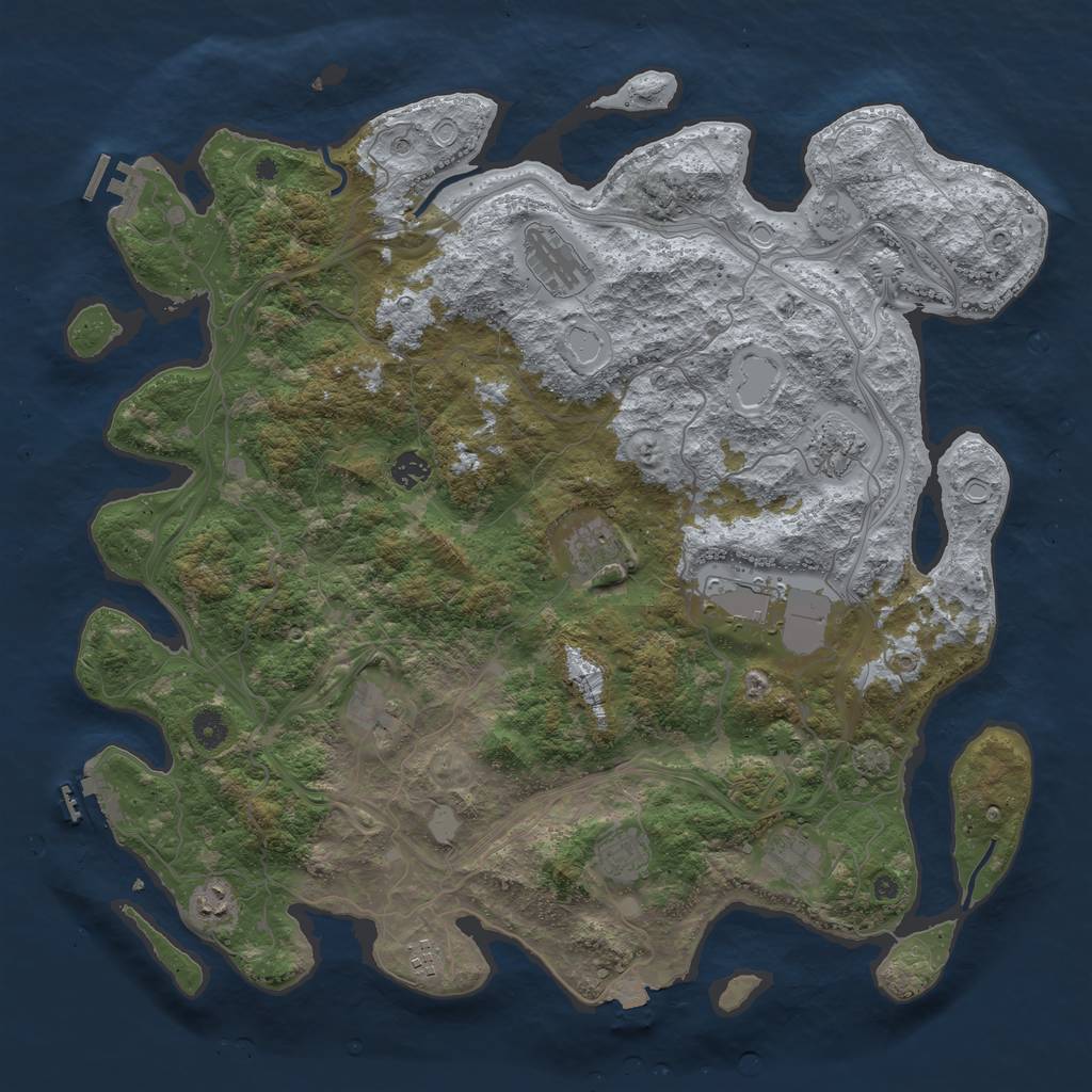 Rust Map: Procedural Map, Size: 4500, Seed: 315686145, 18 Monuments