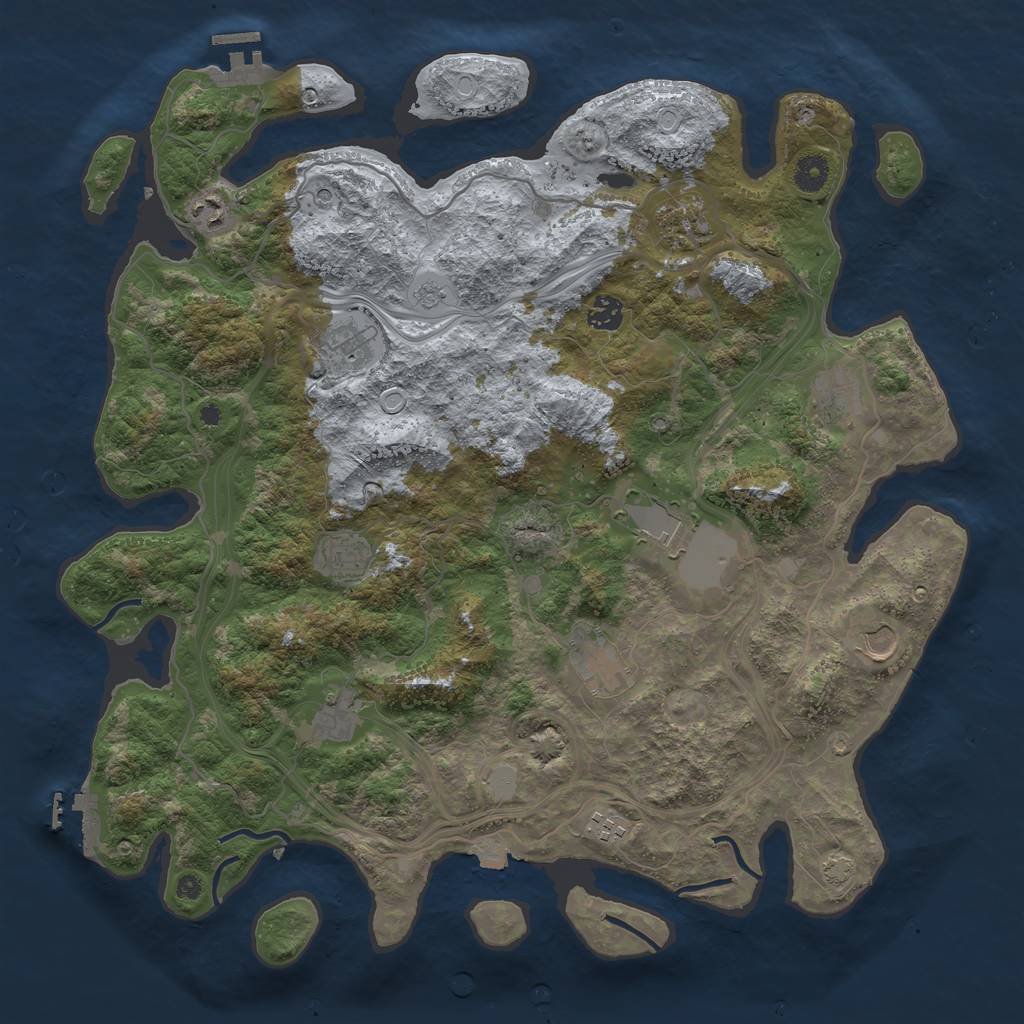 Rust Map: Procedural Map, Size: 4250, Seed: 558063611, 19 Monuments