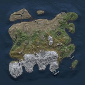 Thumbnail Rust Map: Procedural Map, Size: 3000, Seed: 1838896693, 12 Monuments