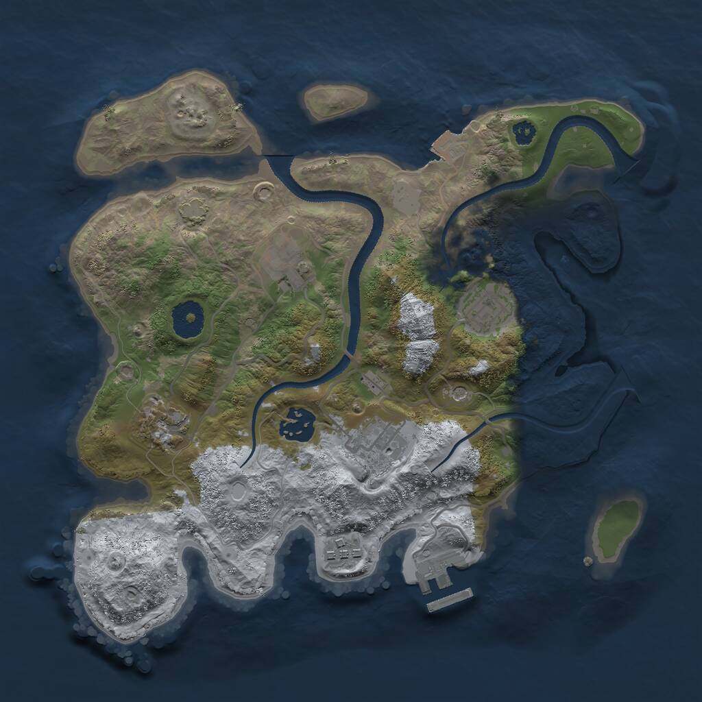 Rust Map: Procedural Map, Size: 3000, Seed: 1838896693, 10 Monuments
