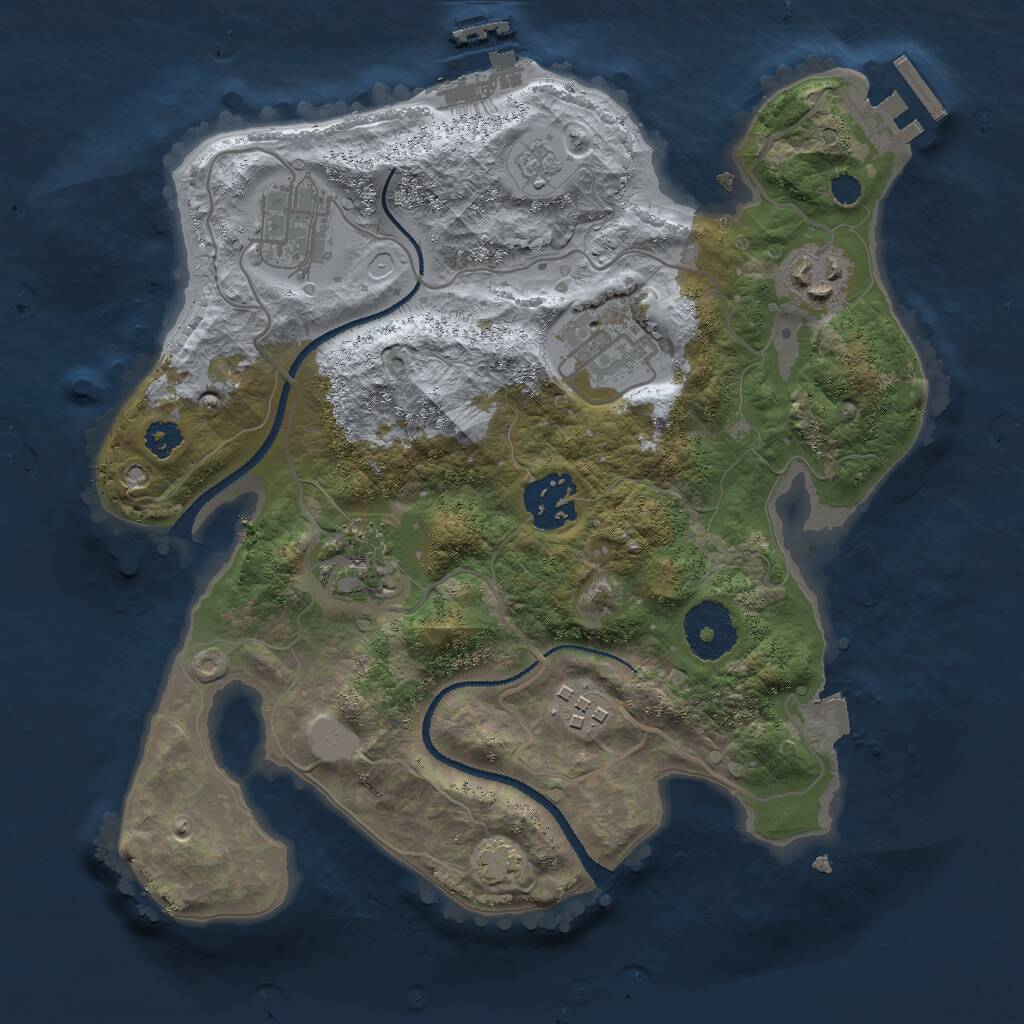 Rust Map: Procedural Map, Size: 2800, Seed: 4953009, 11 Monuments