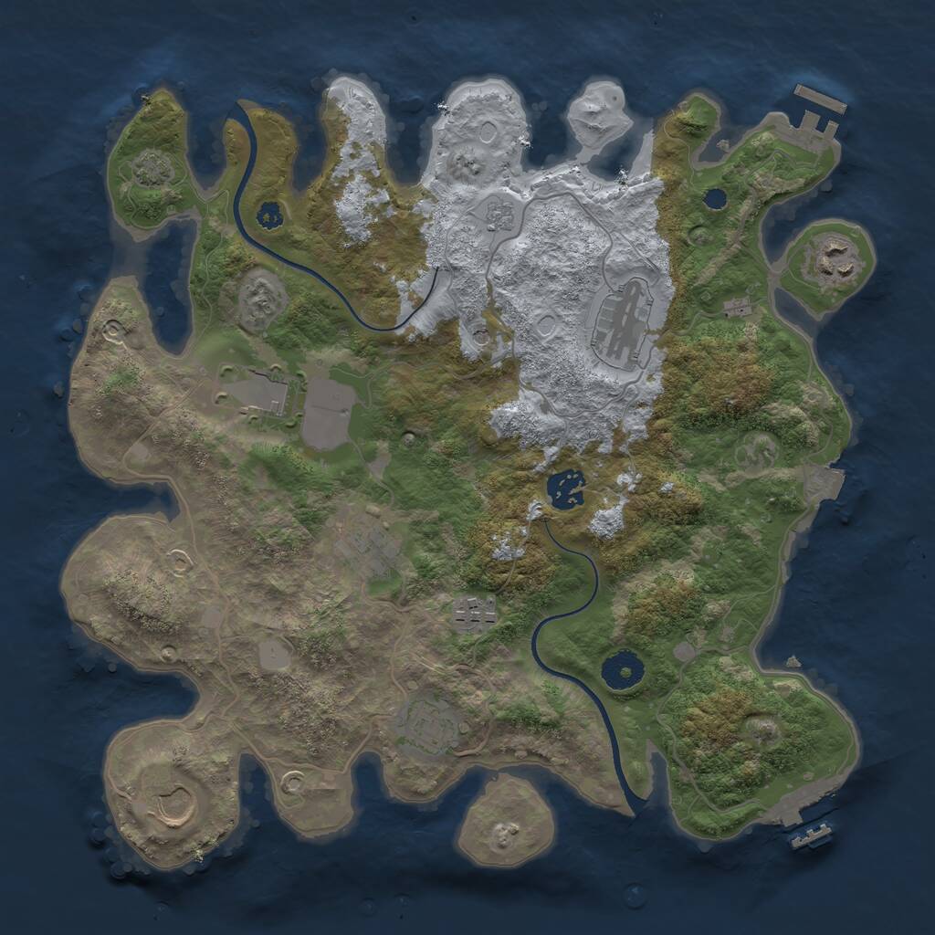 Rust Map: Procedural Map, Size: 3500, Seed: 512209843, 14 Monuments