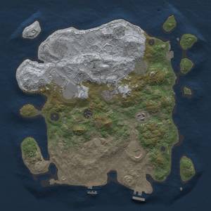 Thumbnail Rust Map: Procedural Map, Size: 3500, Seed: 1135889063, 16 Monuments