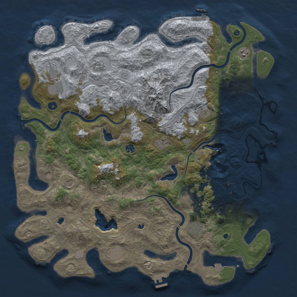 Rust Map: Procedural Map, Size: 5000, Seed: 351906149, 17 Monuments