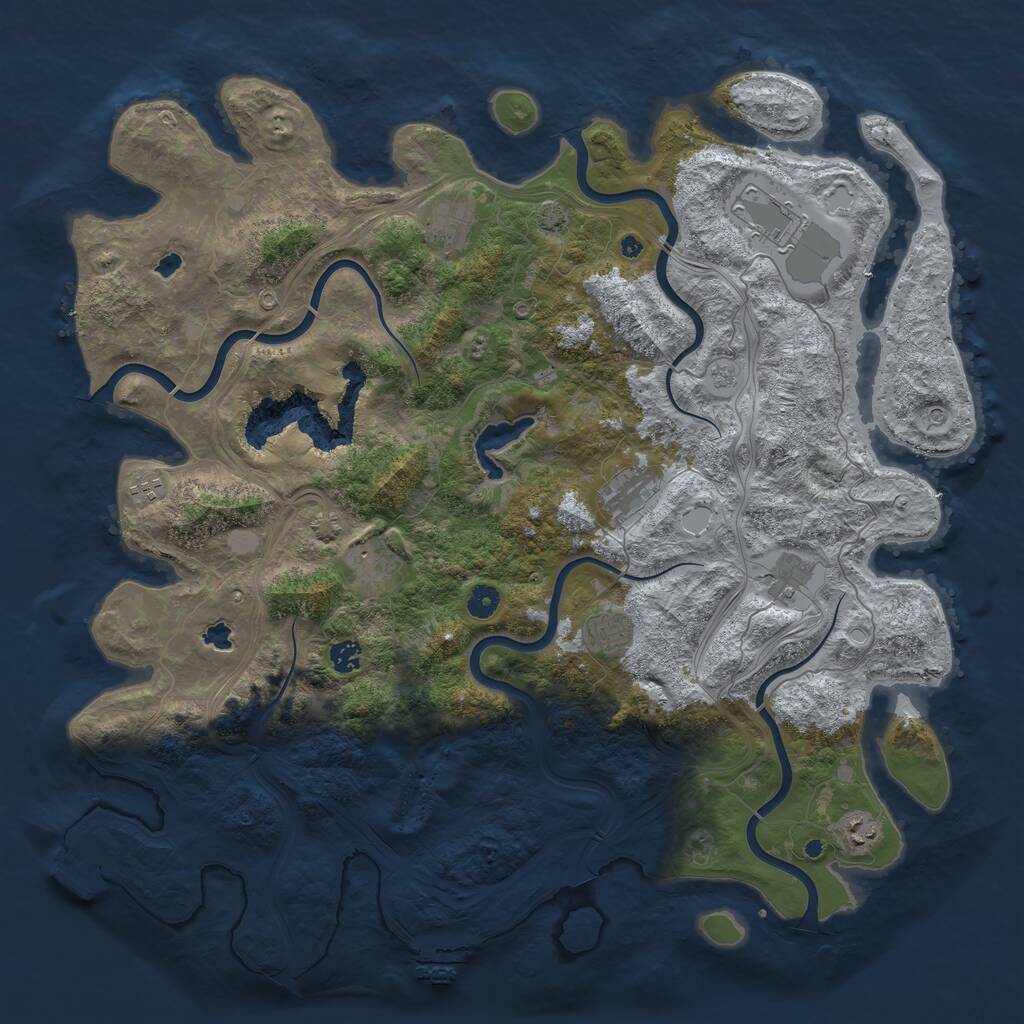 Rust Map: Procedural Map, Size: 4750, Seed: 110499949, 15 Monuments