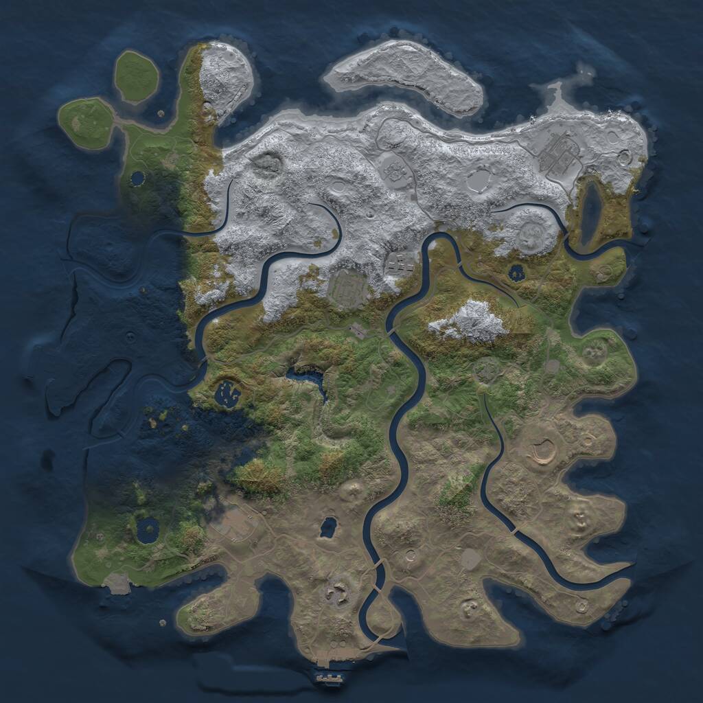 Rust Map: Procedural Map, Size: 4150, Seed: 9677, 13 Monuments