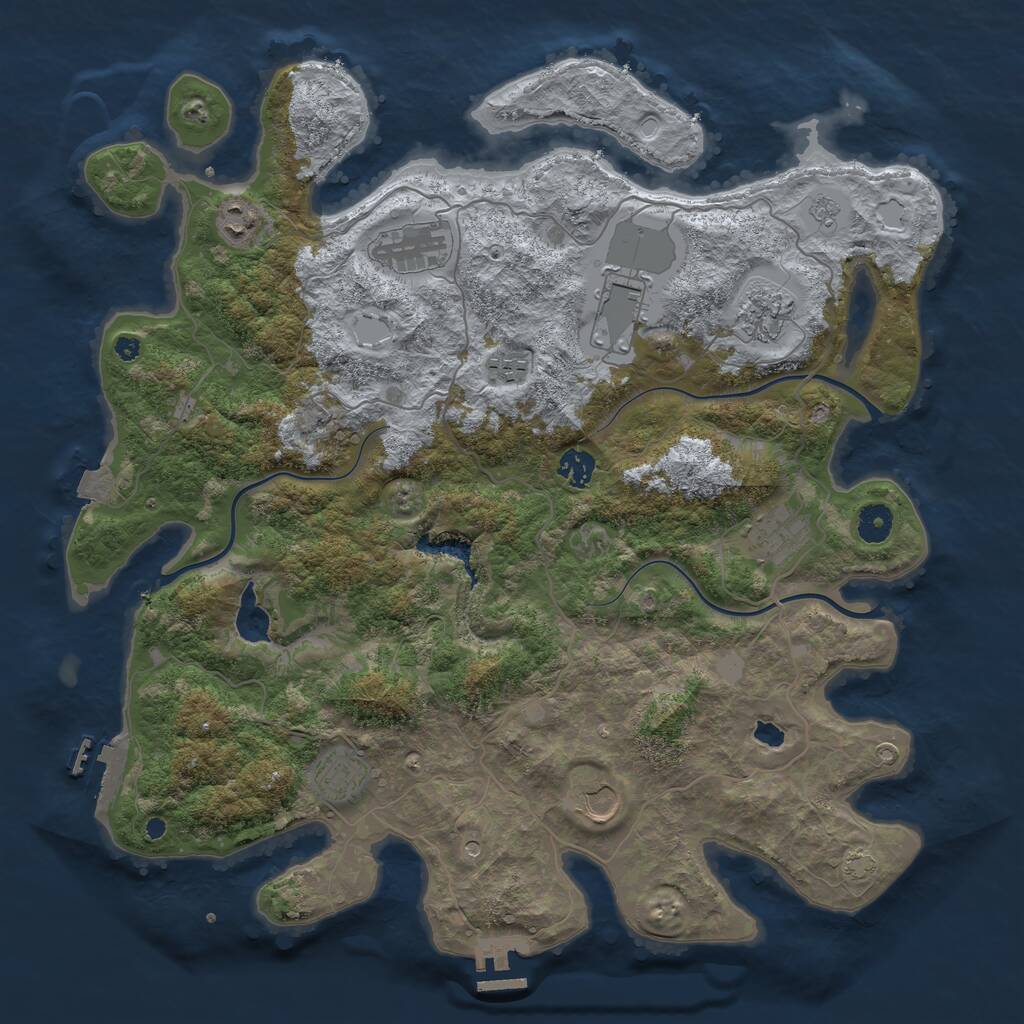 Rust Map: Procedural Map, Size: 4150, Seed: 9677, 15 Monuments