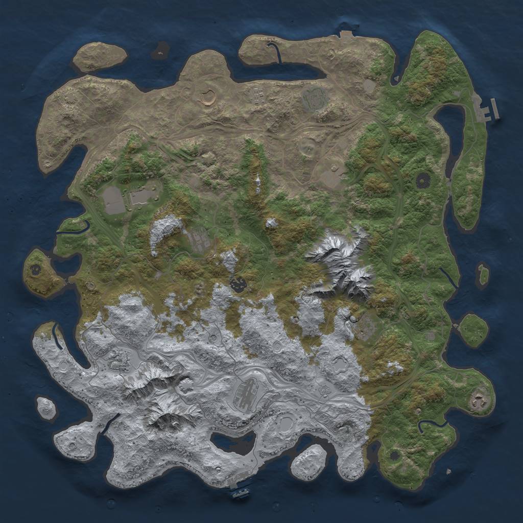 Rust Map: Procedural Map, Size: 5000, Seed: 592432123, 19 Monuments