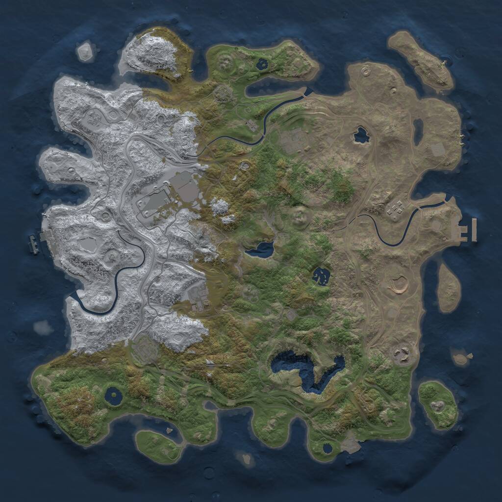 Rust Map: Procedural Map, Size: 4250, Seed: 201927782, 14 Monuments