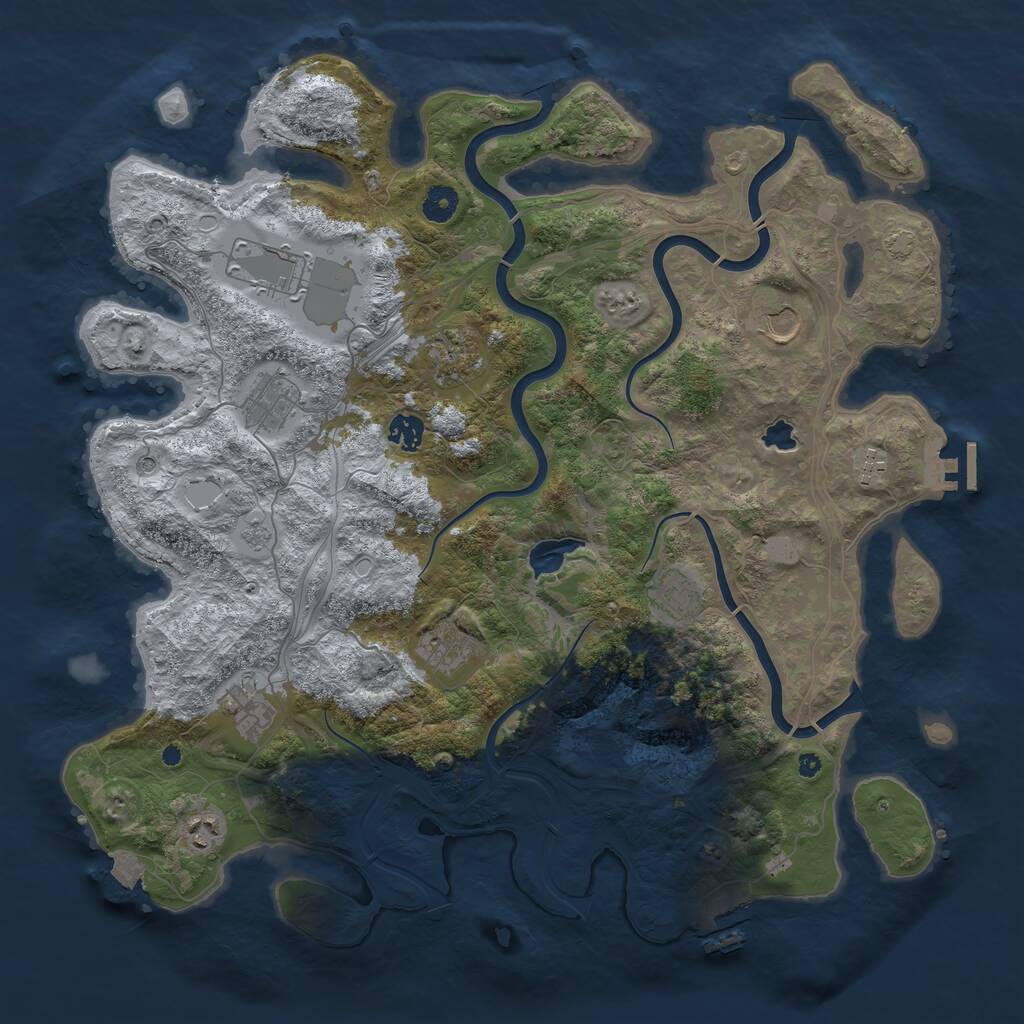Rust Map: Procedural Map, Size: 4250, Seed: 201927782, 16 Monuments