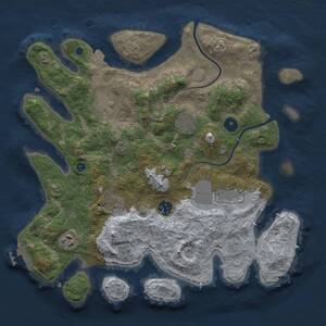 Thumbnail Rust Map: Procedural Map, Size: 3500, Seed: 1394885402, 12 Monuments