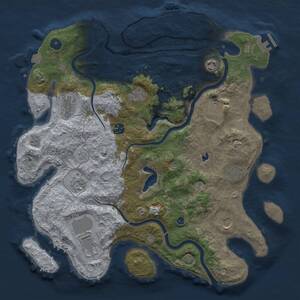 Thumbnail Rust Map: Procedural Map, Size: 4000, Seed: 1395016054, 16 Monuments