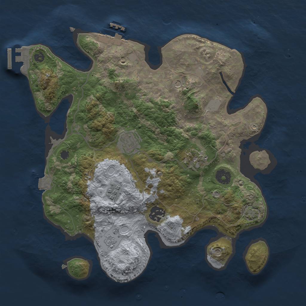 Rust Map: Procedural Map, Size: 3000, Seed: 1160823956, 12 Monuments