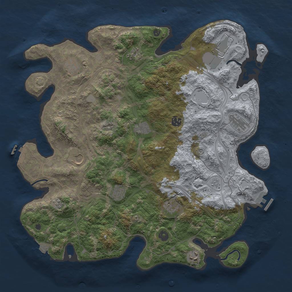 Rust Map: Procedural Map, Size: 4250, Seed: 1703451332, 19 Monuments