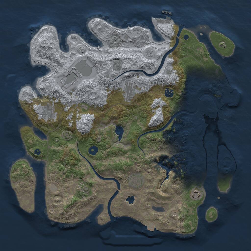 Rust Map: Procedural Map, Size: 4000, Seed: 401484629, 14 Monuments