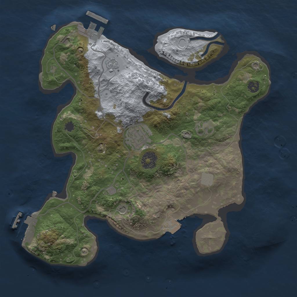 Rust Map: Procedural Map, Size: 2600, Seed: 741455215, 8 Monuments