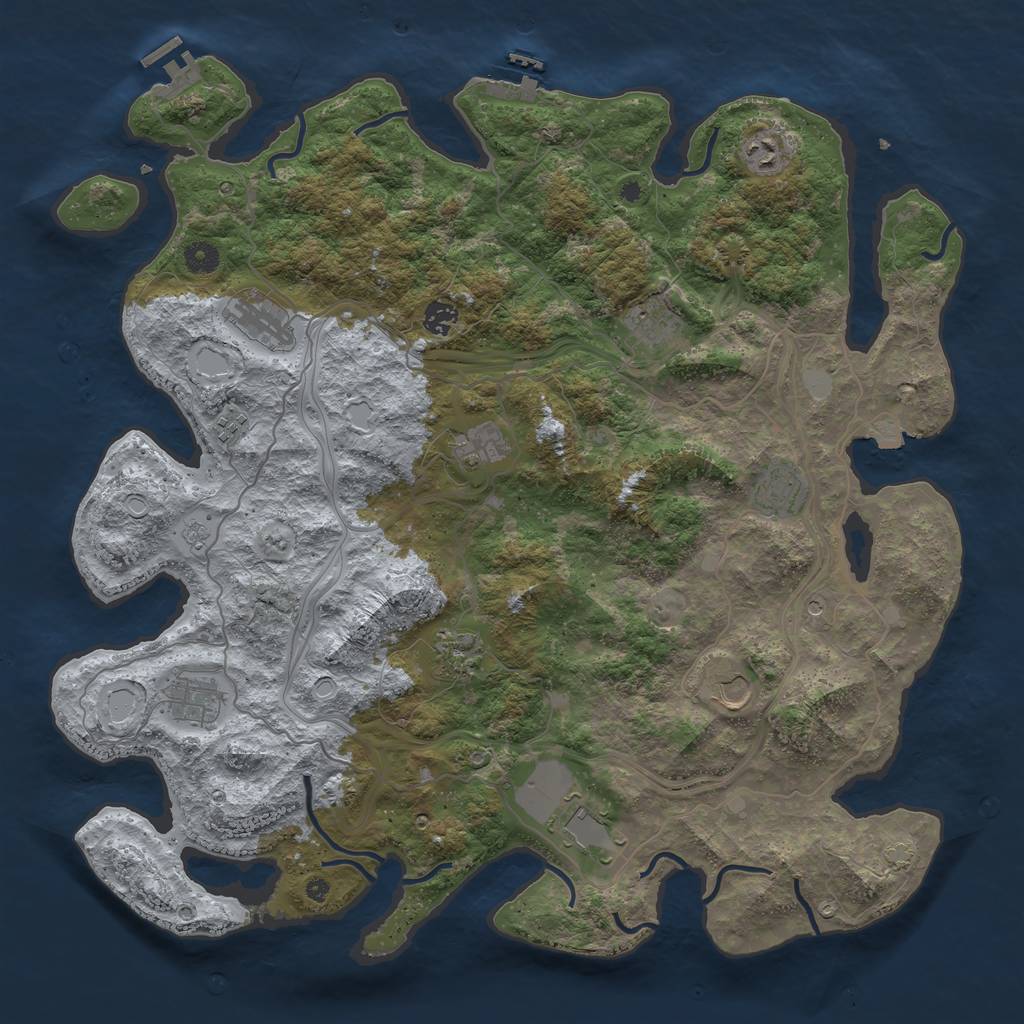 Rust Map: Procedural Map, Size: 4500, Seed: 11365013, 19 Monuments