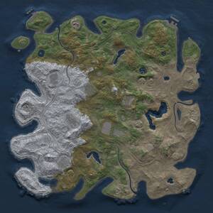 Thumbnail Rust Map: Procedural Map, Size: 4500, Seed: 11365013, 15 Monuments