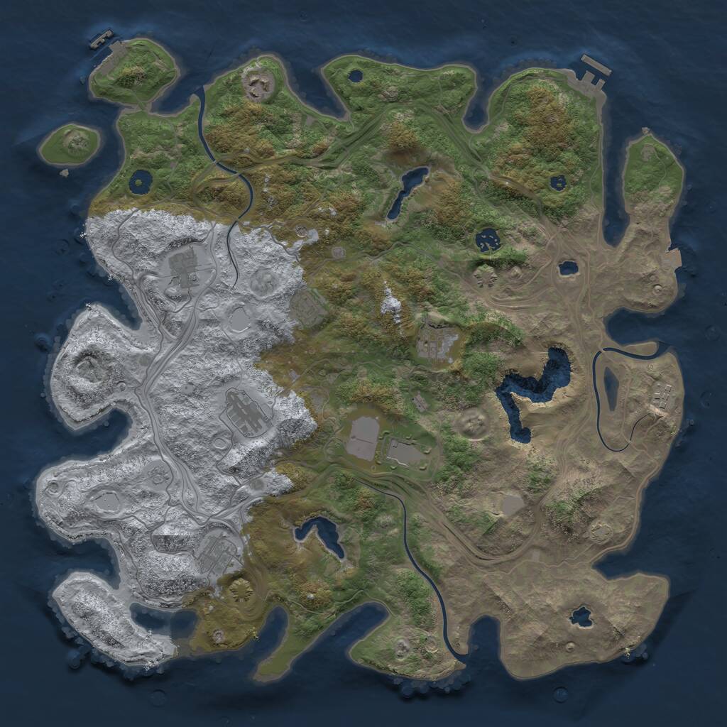 Rust Map: Procedural Map, Size: 4500, Seed: 11365013, 15 Monuments